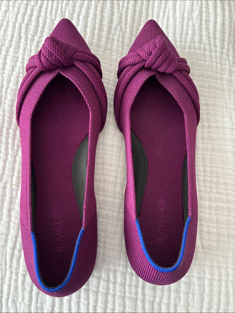 Rothy's Knot-Front Pointed Flats in Plum
